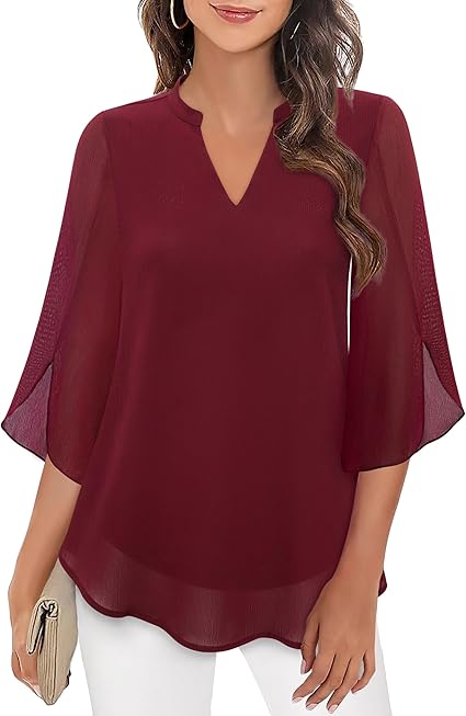 Graceful Split-Sleeve Blouse