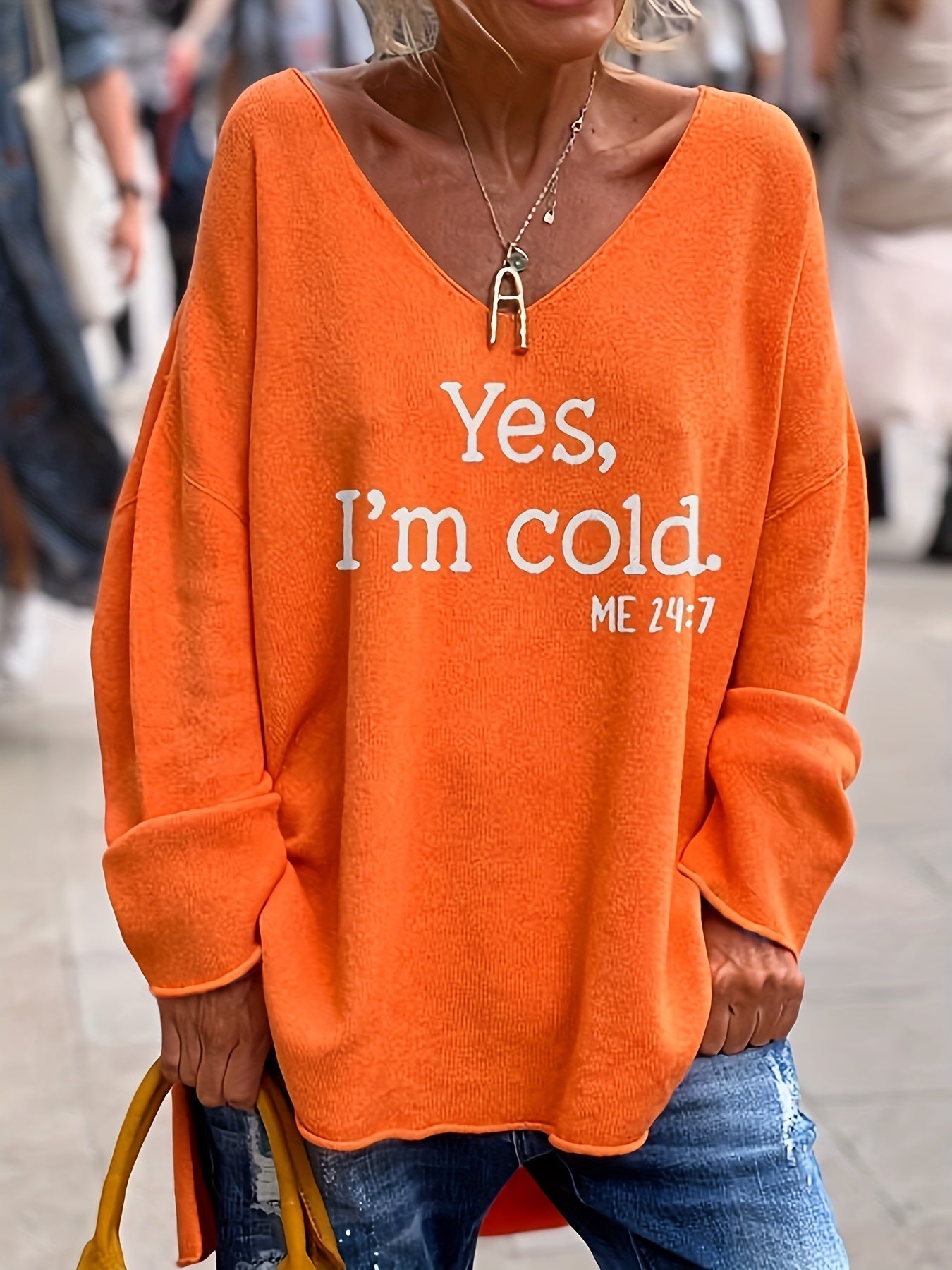 Women’s Plus Size V-Neck Knit Sweater