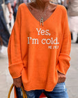 Women’s Plus Size V-Neck Knit Sweater