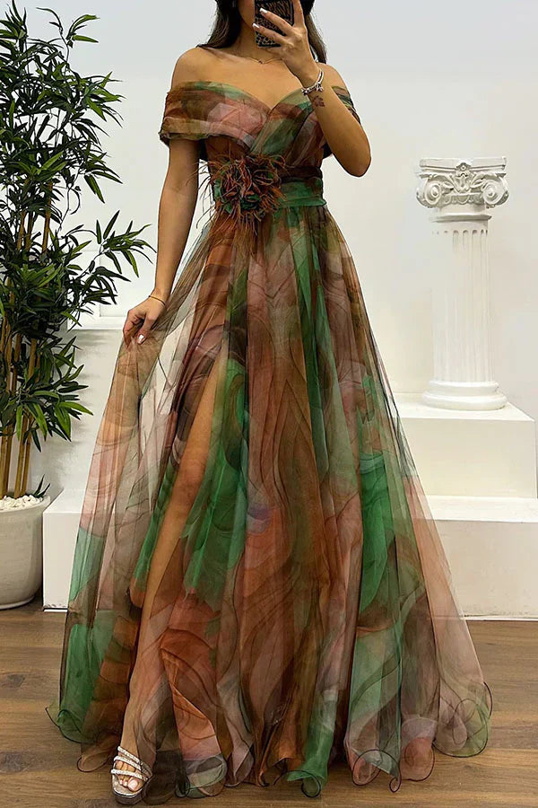Elegant Off-Shoulder Maxi Dress