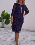 Polka Dot Print Layered Dress