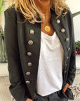 Stand Collar Slim-Fit Coat