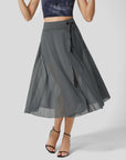 Flowy Pleated A-Line Midi Skirt
