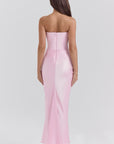 Elegant Retro Solid Color Strapless Party Dress