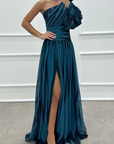 Elegant Striped One Shoulder Maxi Dress