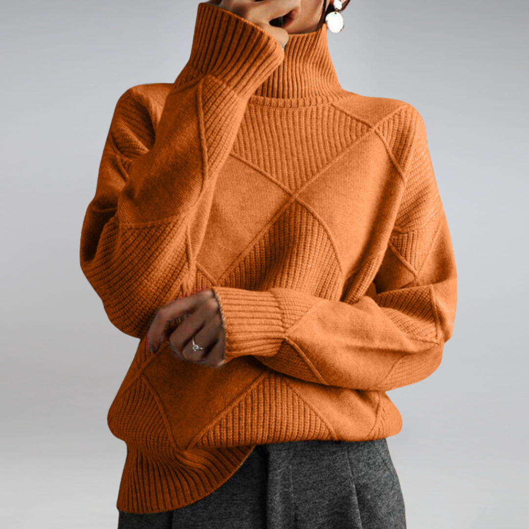 Mary Cozy Turtleneck Knit Sweater