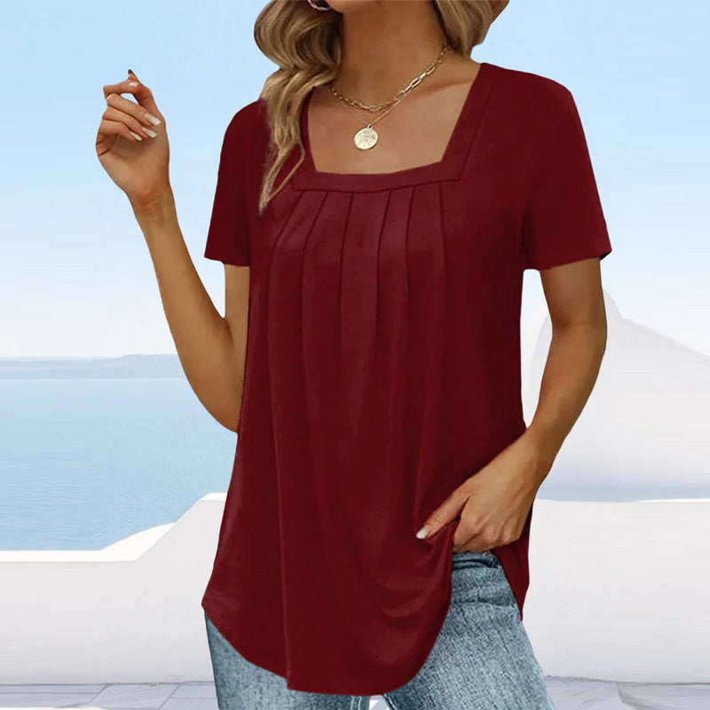 Refined Pleated Blouse with Flowing Fit
