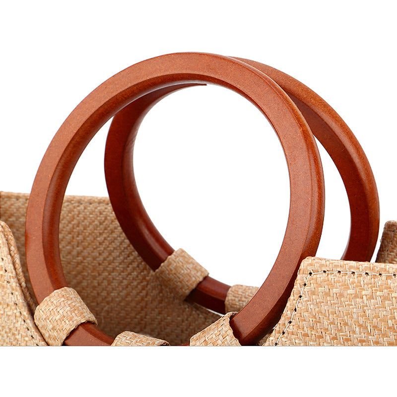 Stylish Wooden Handle Bag with Natural Charm