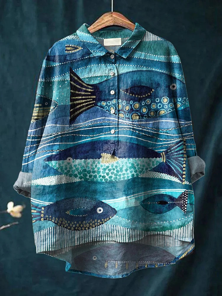 Jax Graphic Tee with Ocean Illustration