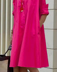 Long Sleeve Pocket Mid-Length Dress