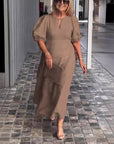 Elegant Dress with Statement Puff Sleeves
