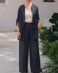 Long Sleeve Shirt Top Pants Two Piece-Set