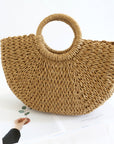Chic Straw Bag with Handwoven Texture
