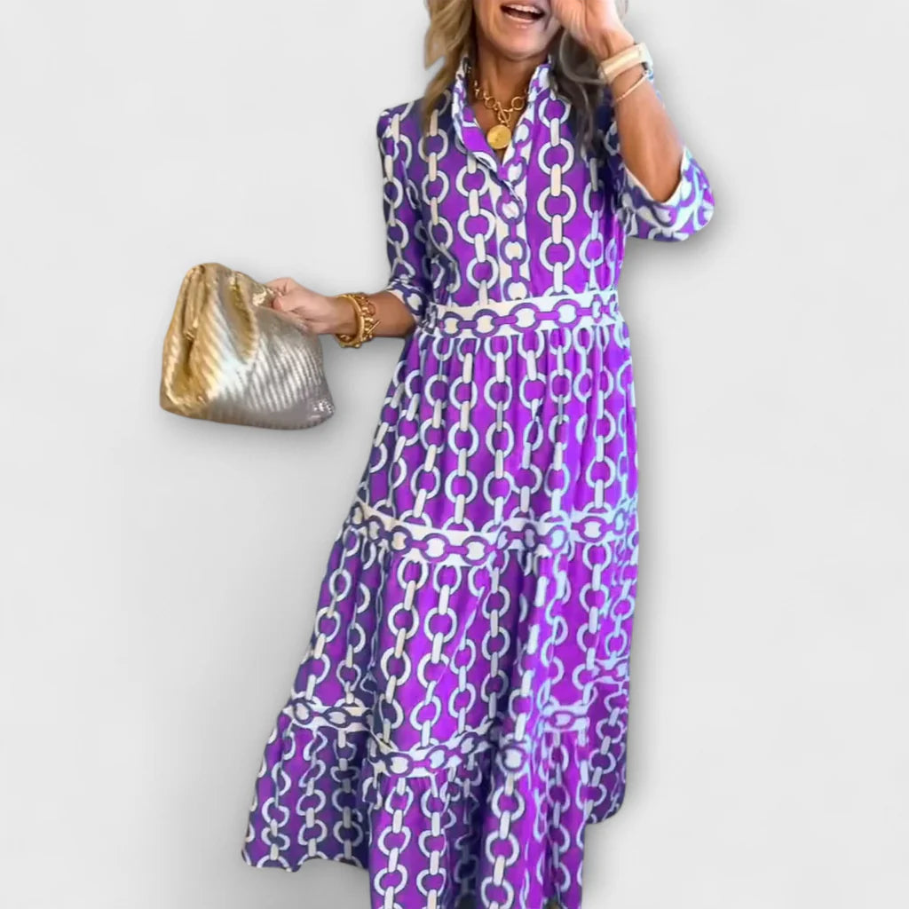 Midi Dress with Chain Pattern