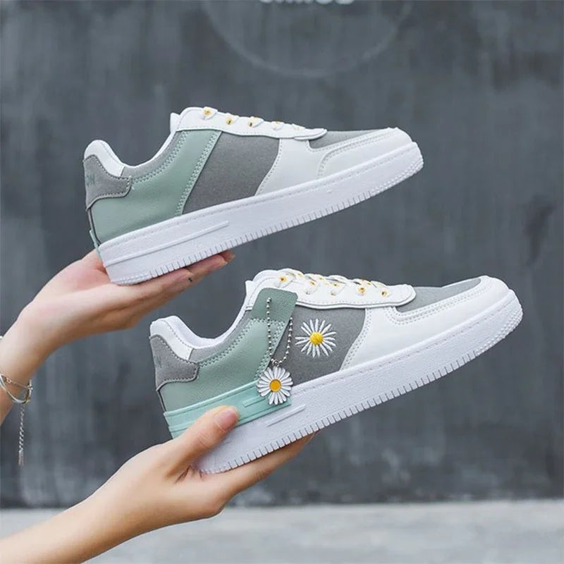 Birdie - Korean Lace-up Flat Sneakers