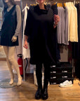 Cowl Neck Solid Color Dress