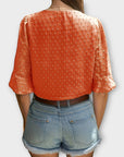 Blouse with Deep Neckline – Soft-Touch Statement Piece for Elegant Evenings or Weekend Styling