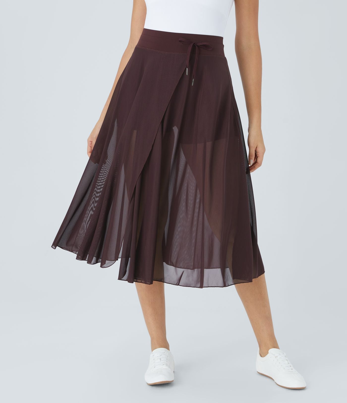 Flowy Pleated A-Line Midi Skirt