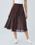 Flowy Pleated A-Line Midi Skirt