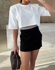 Modern Two-Piece Blazer and Shorts Outfit