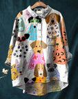 Cute Chloe Dog Drawing Print T-Shirt