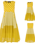 Sleeveless Summer Dress with Polka Dot Print