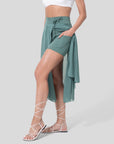 Flowy Pleated A-Line Midi Skirt
