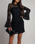 Bell Sleeve Lace Hip Dress