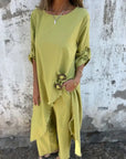 Chic V-Neck Flowy Midi Dress