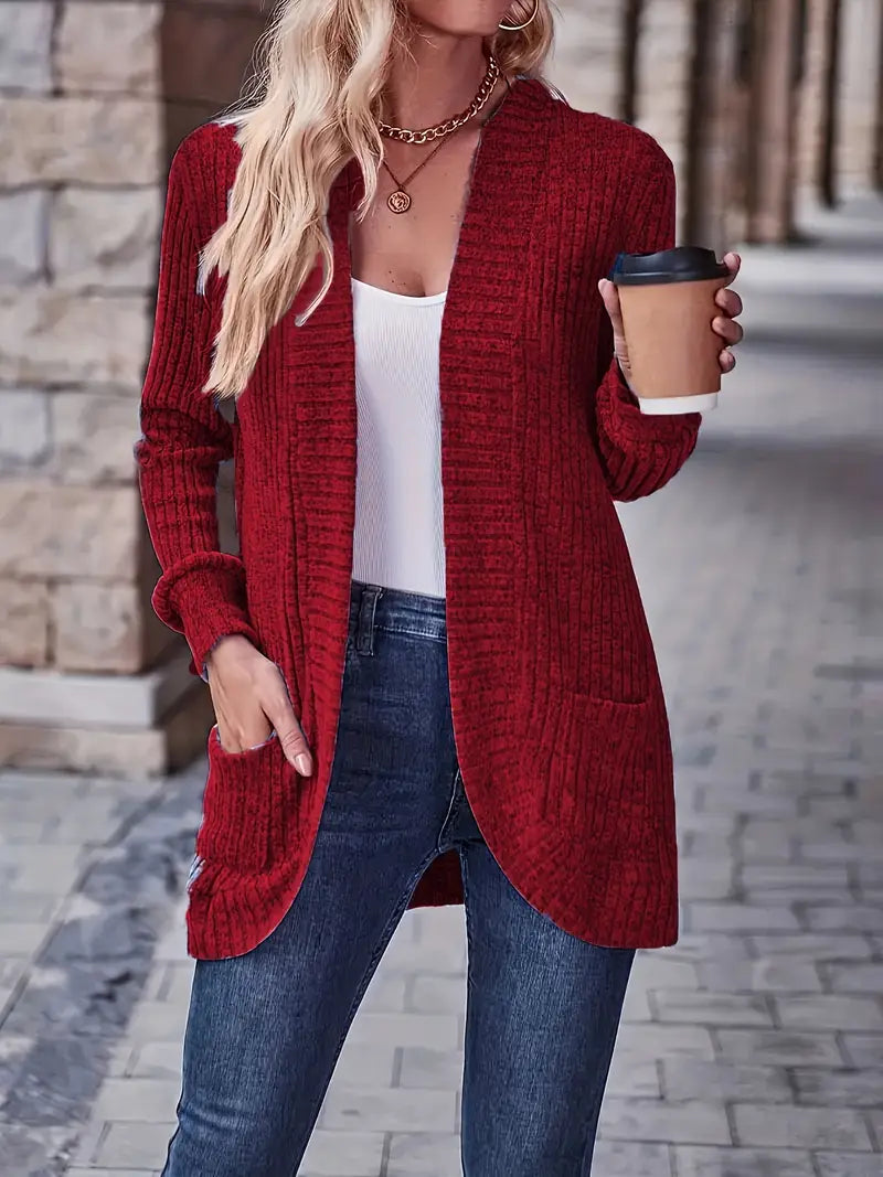 Chic Casual Ribbed Long-Sleeve Top