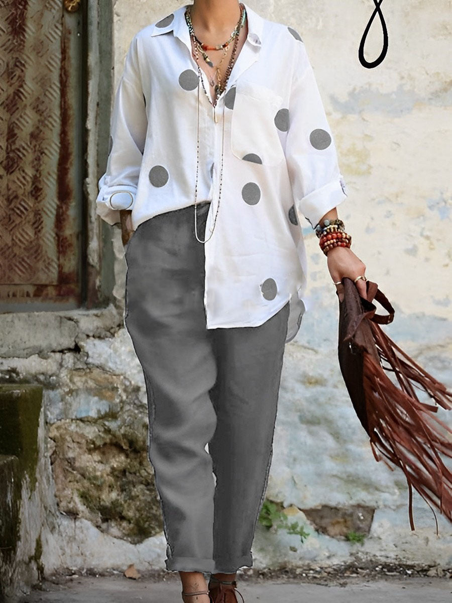 Printed Casual Shirt Two-Piece Set