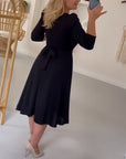 Solid color waist dress