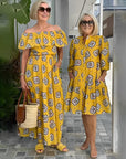 Printed Loose Pleated Dress