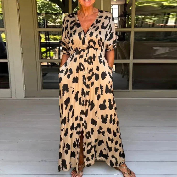 Leopard Print Stylish Maxi Dress