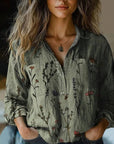 Retro Floral Print Blouse with Soft Fit