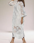 Chic Maxi Dress with Intricate Lace Design