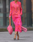 Long-Sleeve Leopard Print Dress