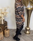 Flowy V-Neck Dress with Soft Wave Design