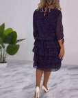 Polka Dot Print Layered Dress