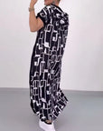 Half-Zip Loose Contrast Dress