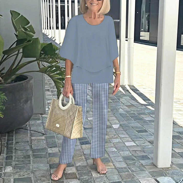 Mid-Sleeve Set Two-Piece