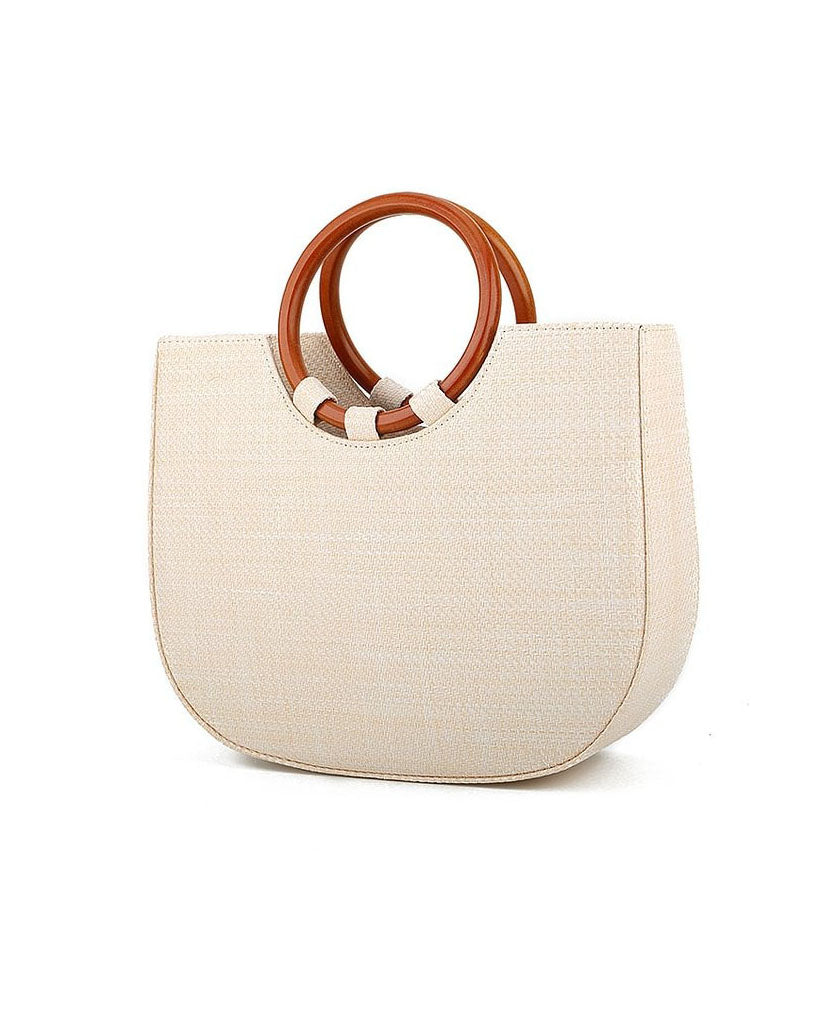 Stylish Wooden Handle Bag with Natural Charm