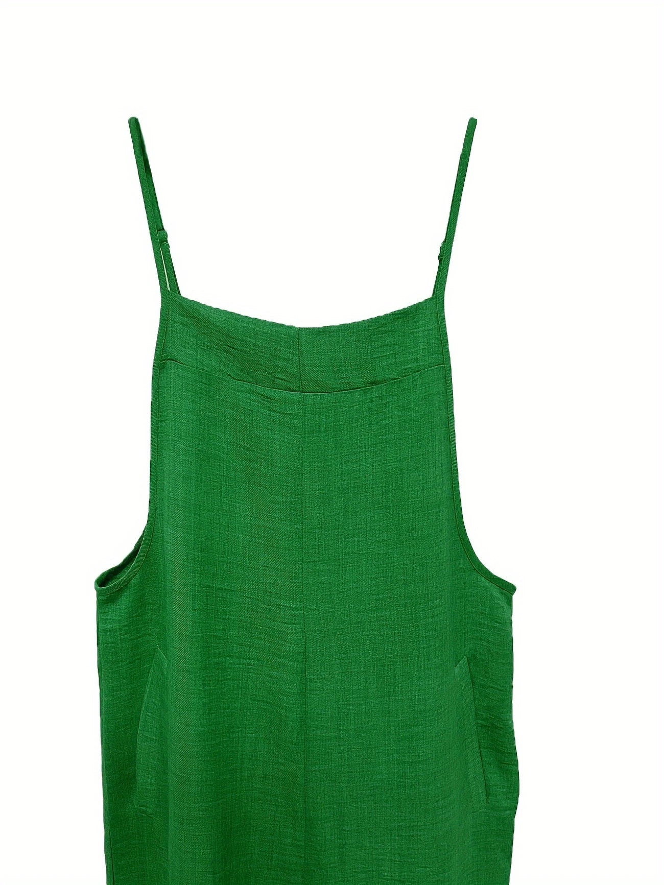 Casual Wide Leg Overalls With Pockets