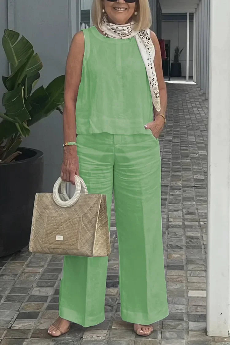 Elegant Sleeveless Two-Piece Set