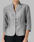 Stylish Stand-Up Collar Blouse for Women