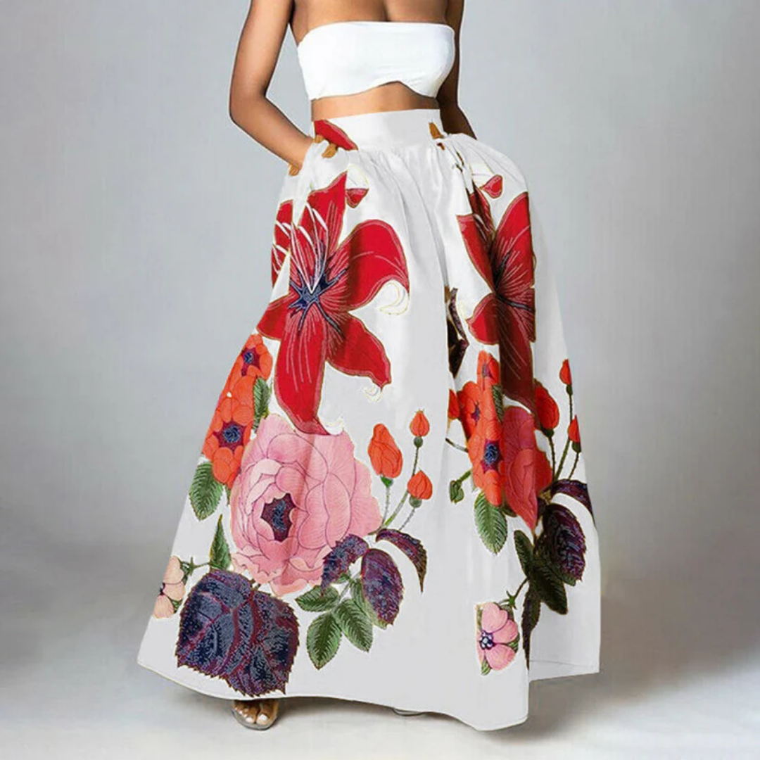 Women's Floral Print High-Waisted Stylish Skirt