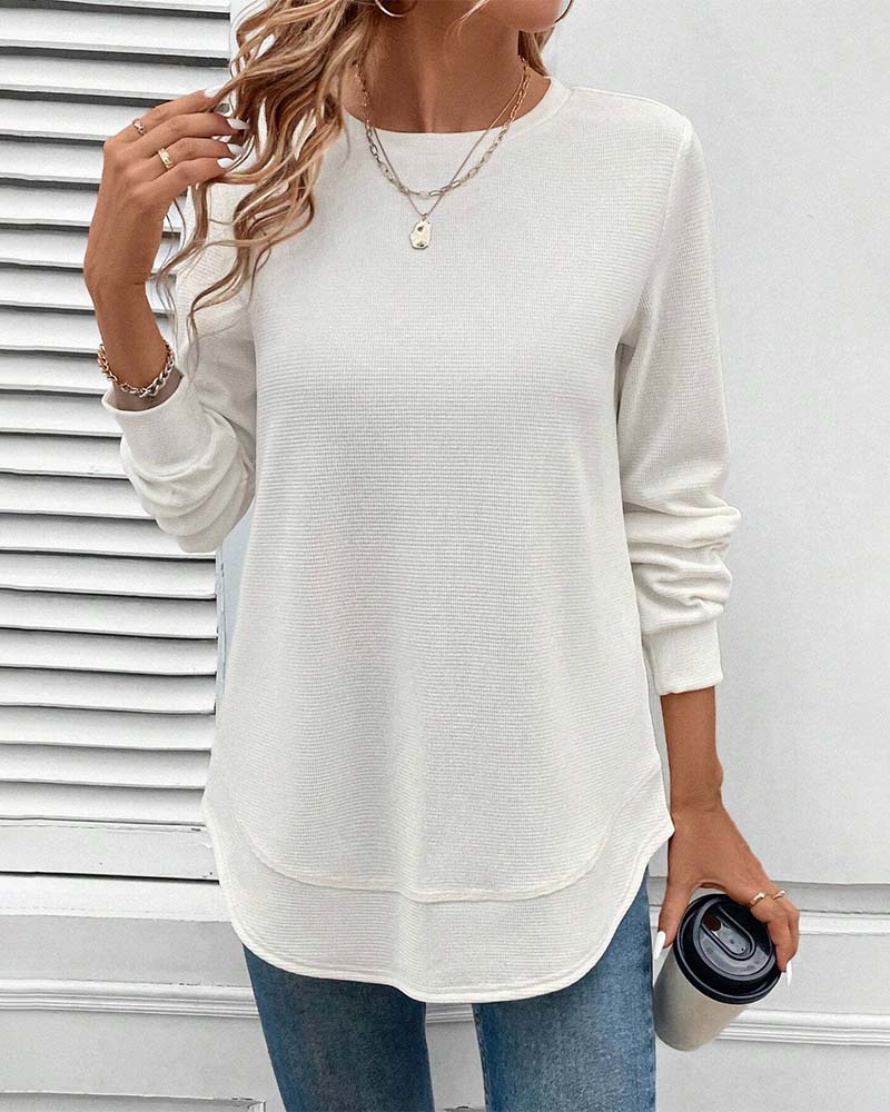 O-Neck Long Sleeve Daily Wear Shirt