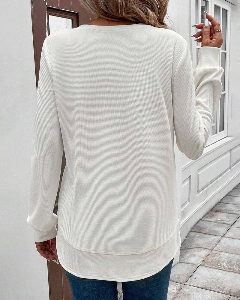 O-Neck Long Sleeve Daily Wear Shirt