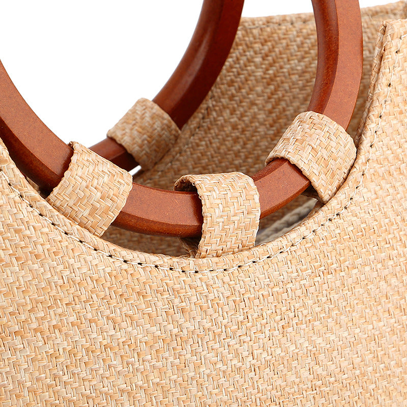 Stylish Wooden Handle Bag with Natural Charm