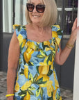 Lemon Print Tunic Dress with Relaxed Fit